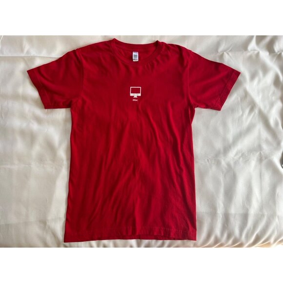APPLE STORE T Shirt Unisex Women Red Macintosh iMac Employee Short Sleeve Tee S - Picture 11 of 15